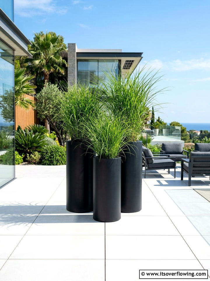 Sleek Black Planter - 25 garden ideas with pots