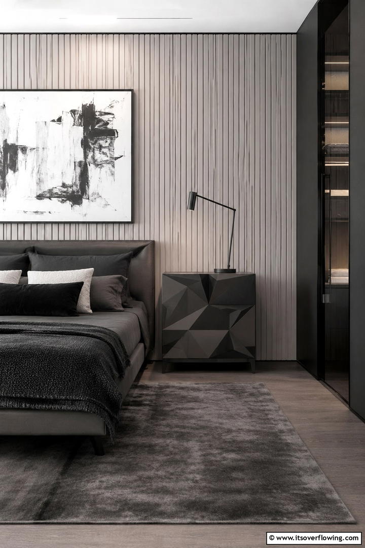 Sleek Geometric Nightstand - 30 Nightstand Decor Ideas to Enhance Your Bedroom Style