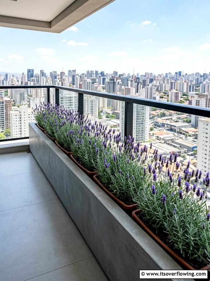 Sleek Gray Concrete Planter Balcony Garden - 25 garden decor ideas with concrete planters