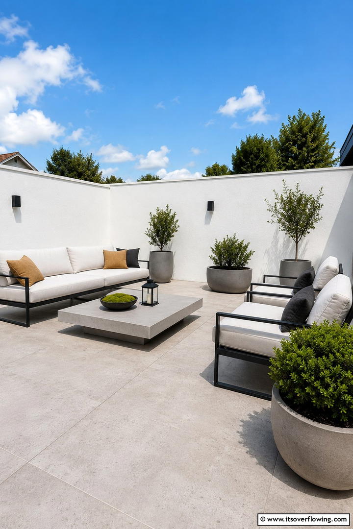 Sleek Minimalist Patio Lounge - 30 Modern Backyard Ideas to Transform Your Outdoor Oasis