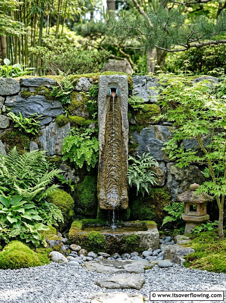 Slender Water Feature - 25 creative garden ideas for narrow spaces