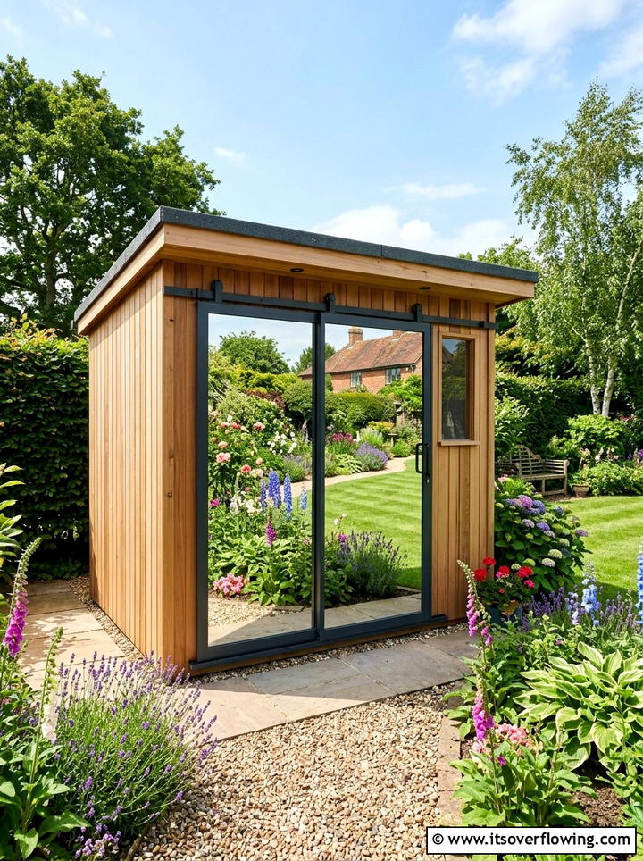 Sliding Mirror Door For Shed - 25 small garden ideas with mirror tricks