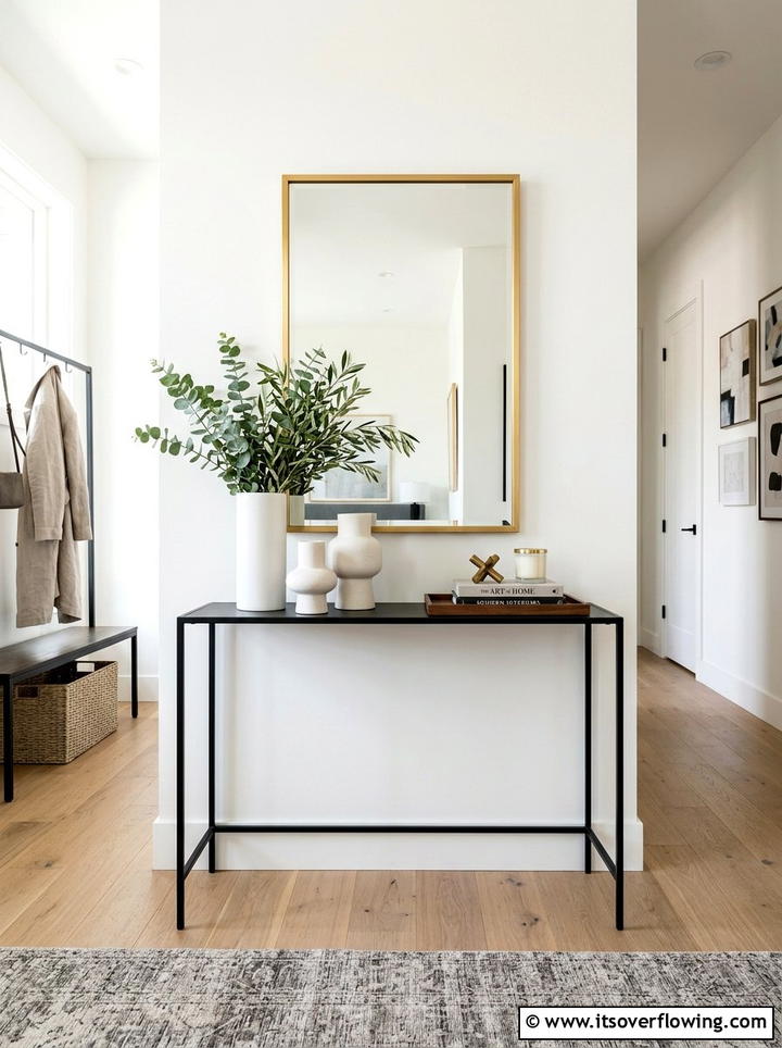 Slim Console Table - 25 front porch ideas for narrow entry