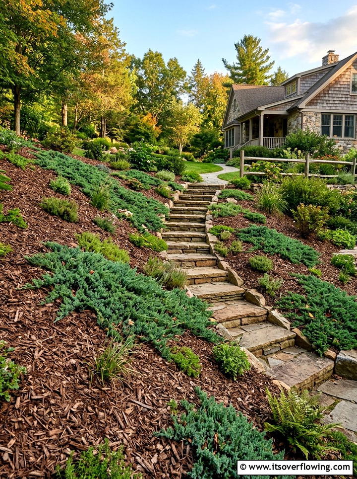 Slope Mulch Cover - 25 backyard ideas with mulch beds
