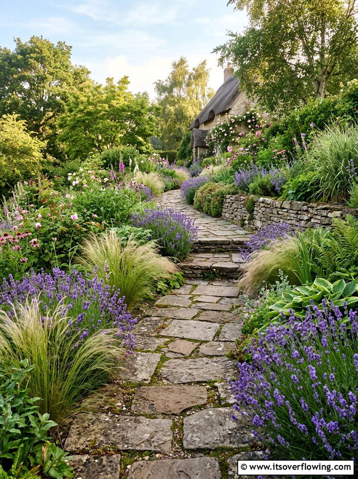 Sloped Garden Path - 25 backyard ideas with terracing
