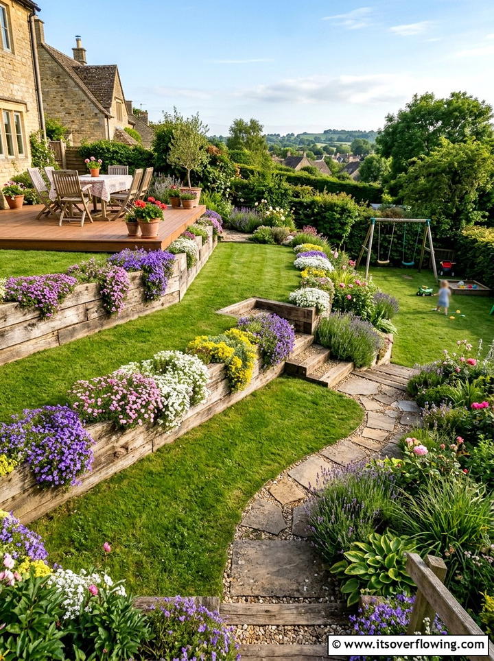 Sloped Garden Terrace - 25 garden design ideas with terraces