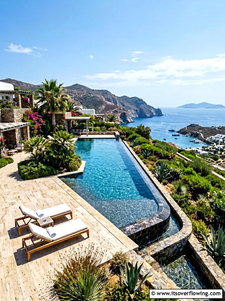 Sloped Infinity Pool - 25 backyard ideas with terracing