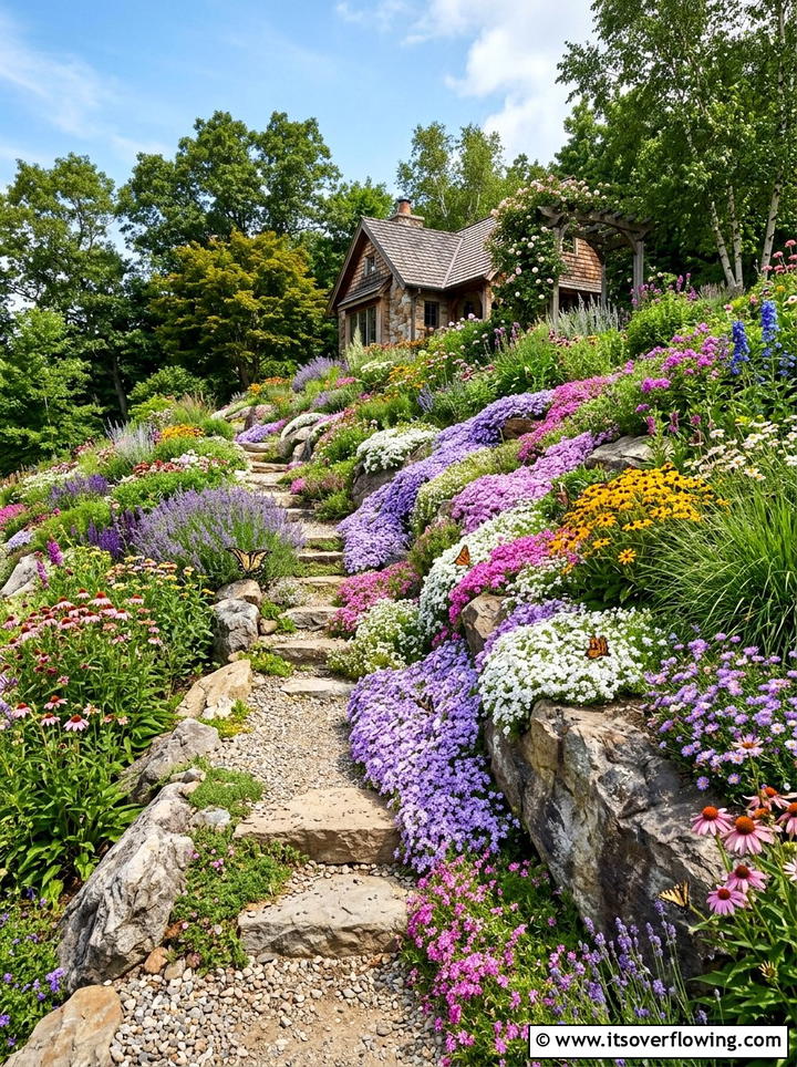 Sloped butterfly backyard - 25 backyard ideas with butterfly garden