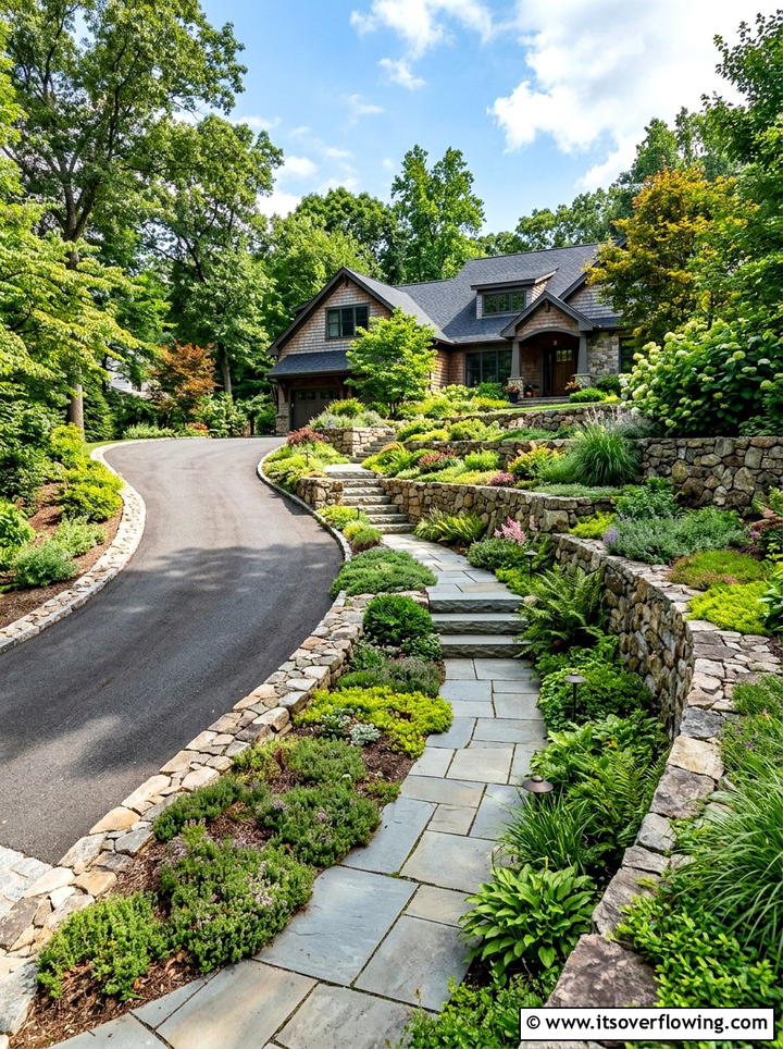 Sloped driveway landscaping - 25 garden design ideas for driveways