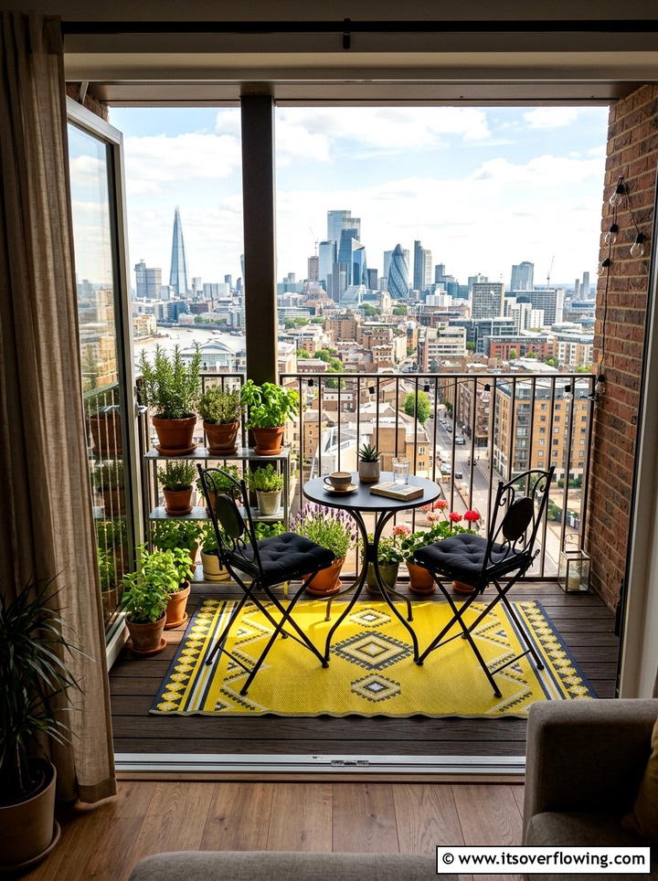 Small Apartment Balcony - 25 backyard decorating ideas with outdoor rugs