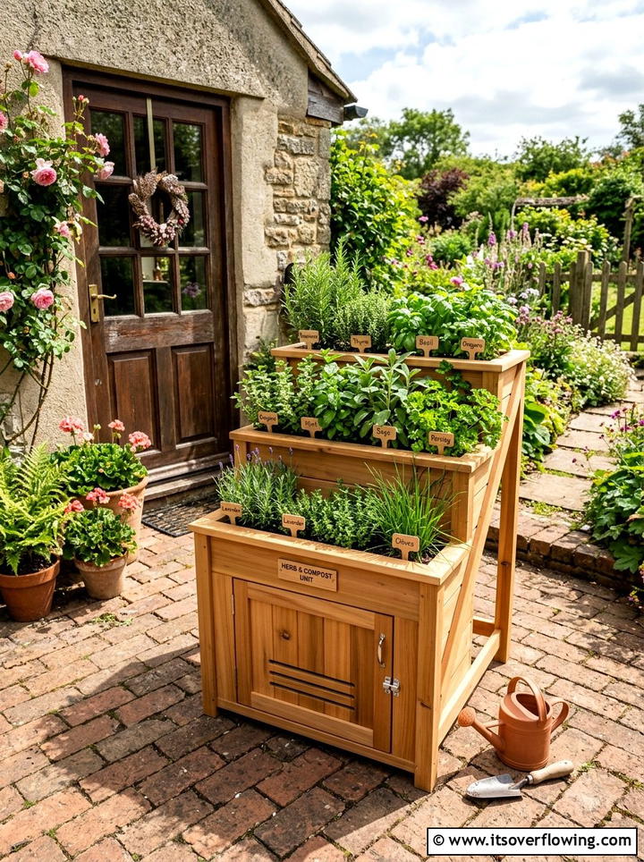 Small Backyard Herb Garden Composter - 25 creative garden ideas with composting stations