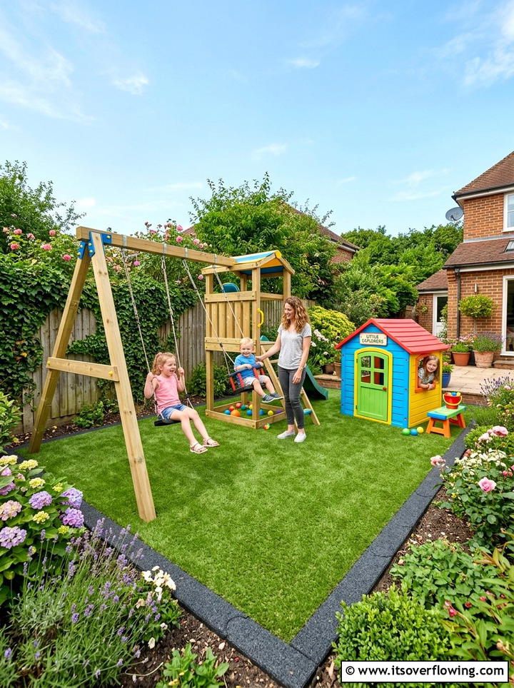 Small Backyard Play Area - 25 small garden ideas with artificial turf