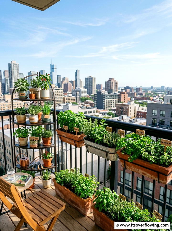 Small Balcony Herb Garden - 25 garden decor ideas with herb displays
