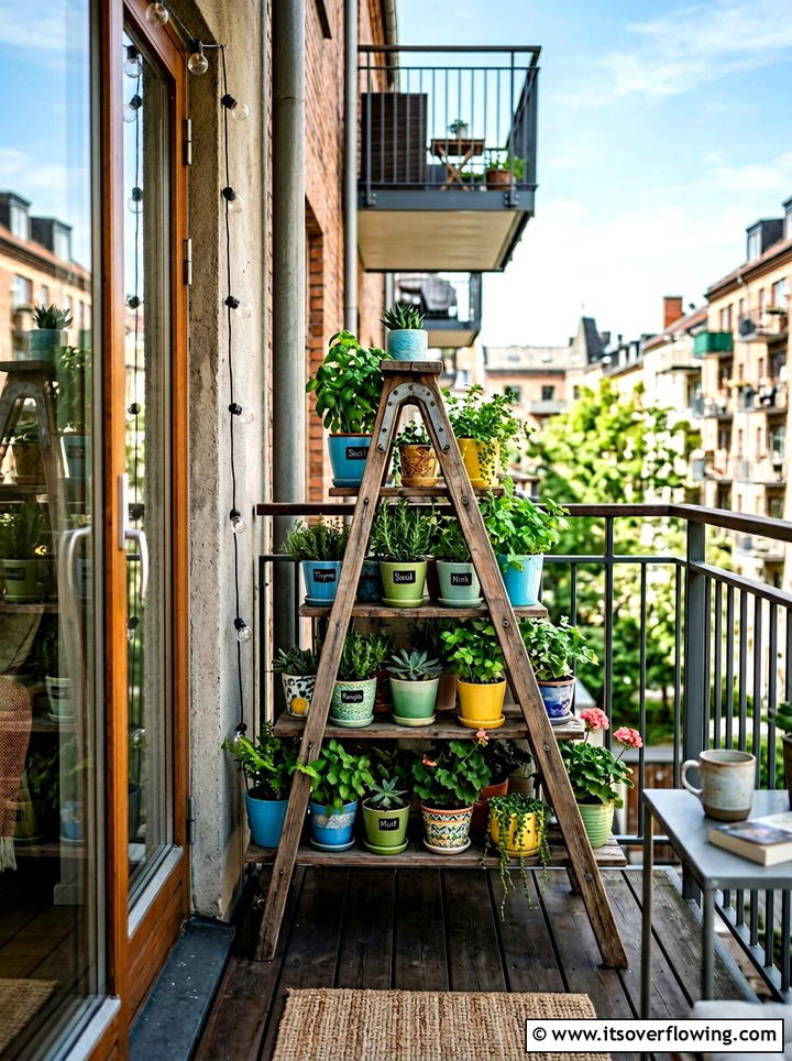 Small Balcony Plant Ladder - 25 garden decor ideas with ladder plant stands