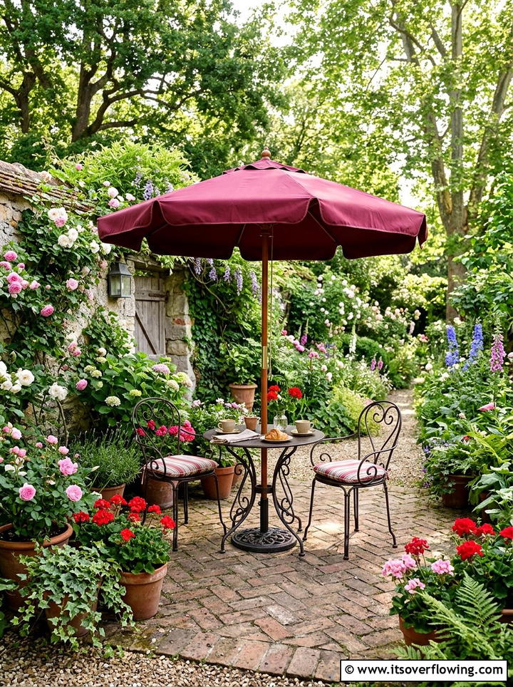 Small Bistro Table Umbrella - 25 garden decor ideas with umbrellas