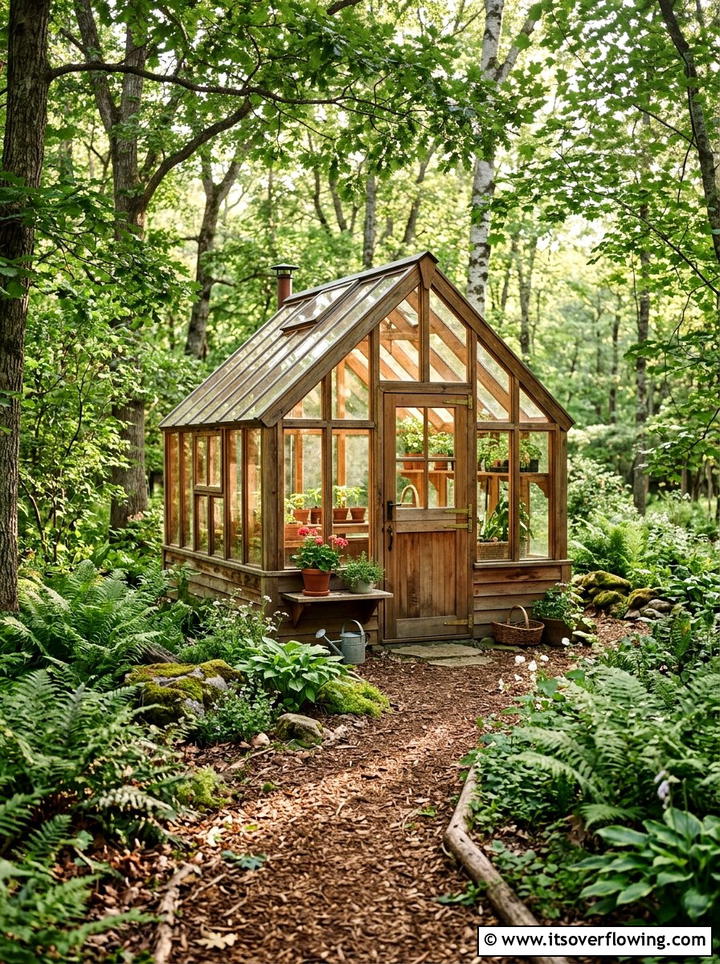 Small Cedar Wood Greenhouse - 25 backyard ideas with greenhouse