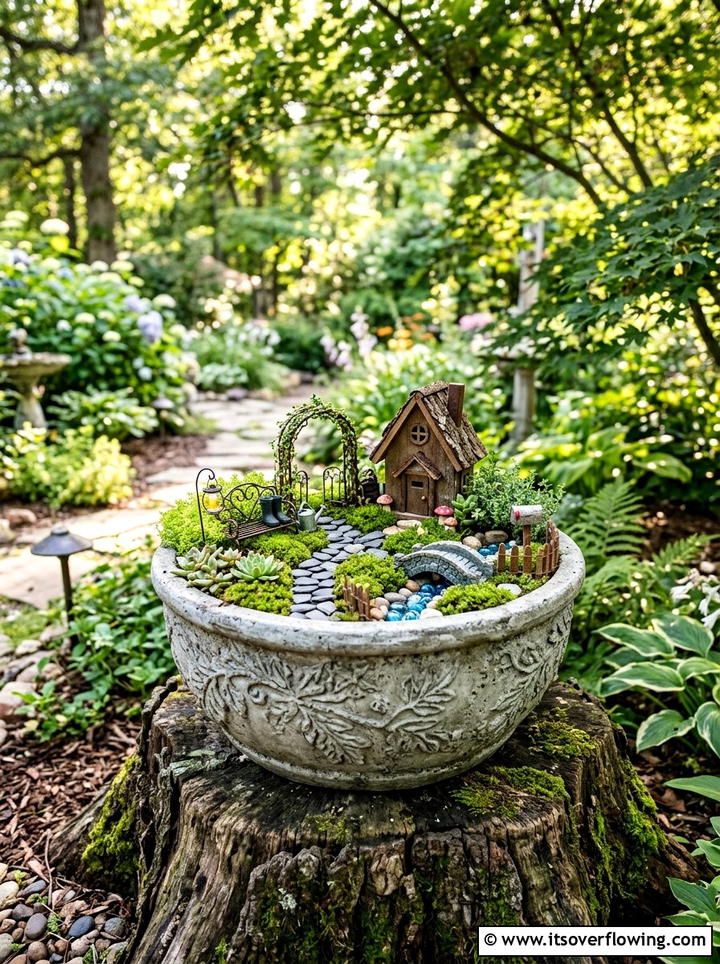 Small Concrete Pot Fairy Garden - 25 garden decor ideas with concrete planters