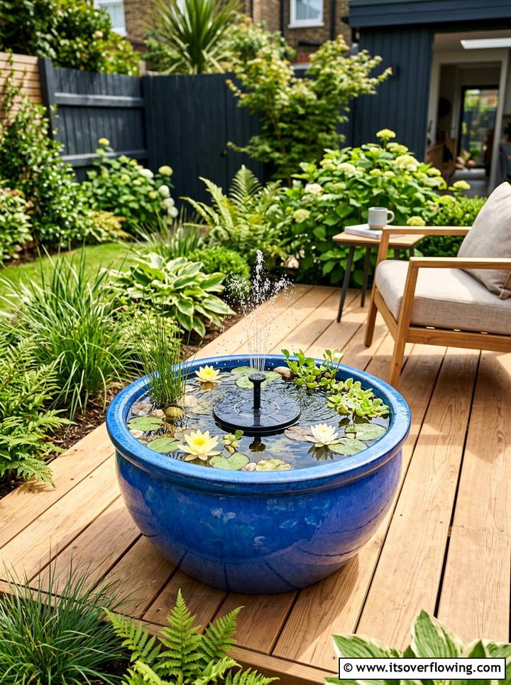 Small Container Pond - 25 garden ideas with pond