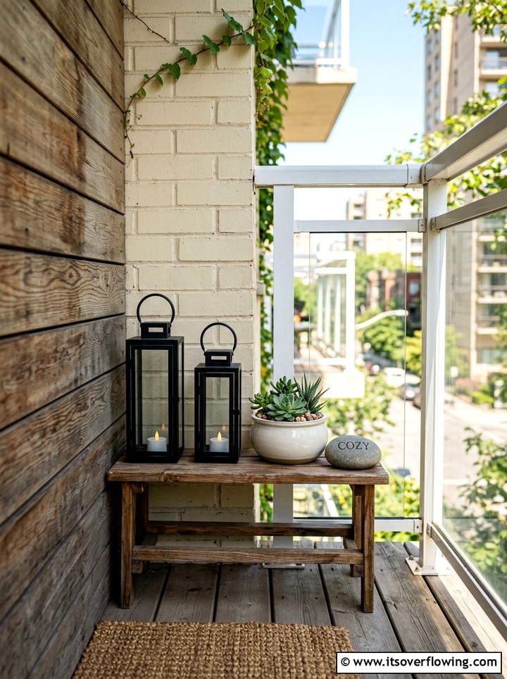 Small Corner Arrangement - 25 front porch ideas with candle lanterns