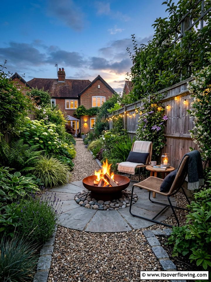 Small Fire Pit Area - 25 creative garden ideas for narrow spaces