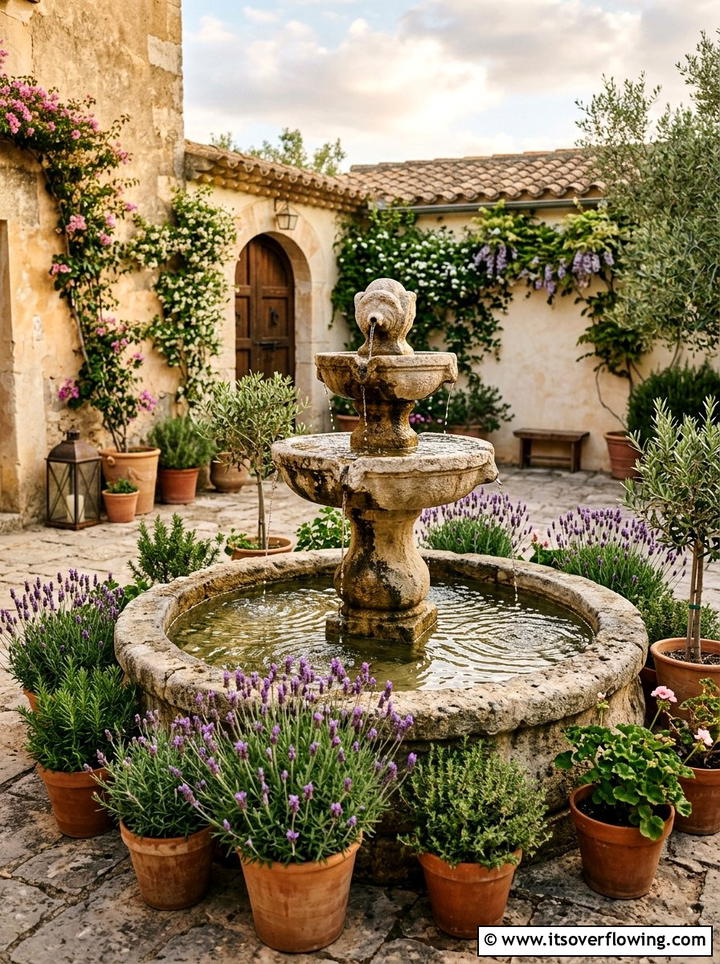 Small Fountain Feature - 25 garden ideas for courtyards