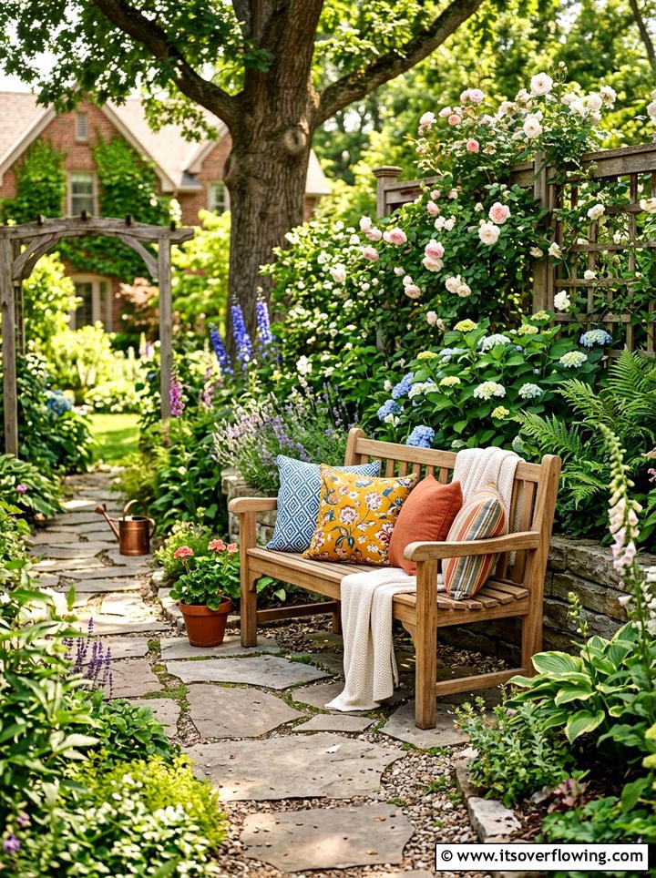 Small Garden Bench - 25 garden decor ideas for side yards