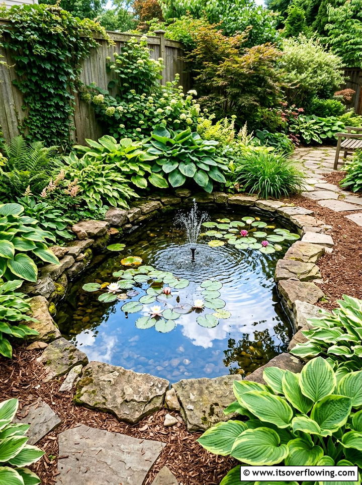 Small Garden Pond - 25 backyard decorating ideas with mini fountains