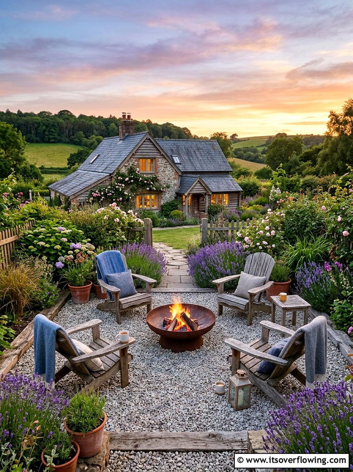 Small Gravel Patio Fire Bowl - 25 small garden ideas with fire bowl