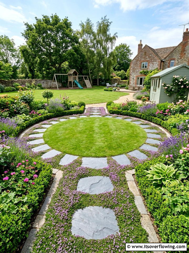 Small Lawn With Stepping Stones - 25 small garden ideas with kids corner