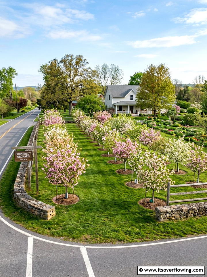 Small Orchard With Dwarf Fruit Trees - 25 backyard ideas for corner lots