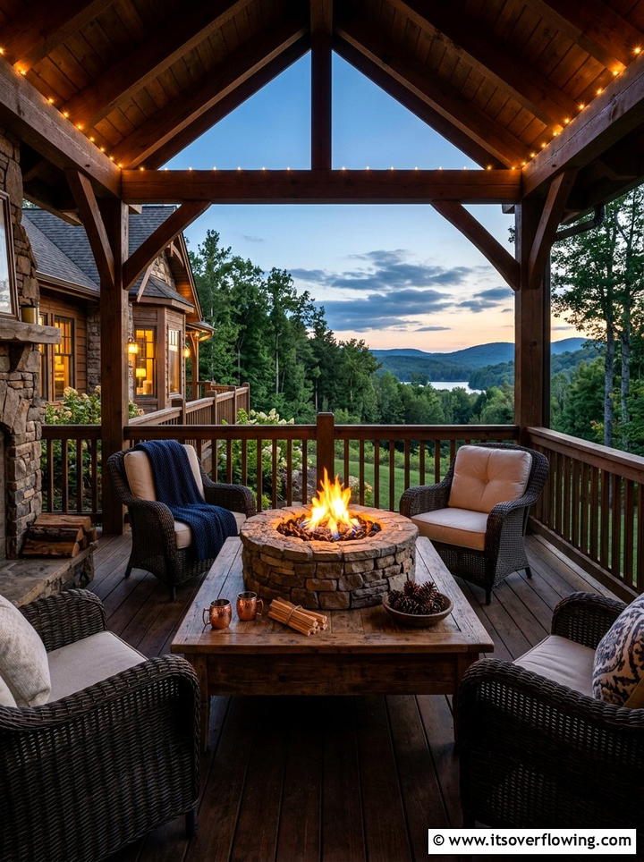 Small Outdoor Fireplace - 25 front porch ideas for deep porch