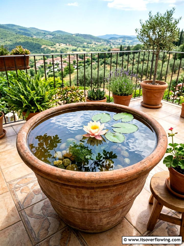 Small Patio Pond - 25 garden decor ideas with terracotta pots