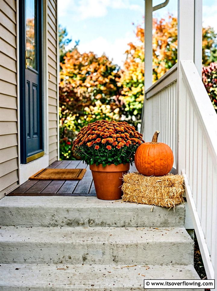 Small Porch Fall Decor - 25 front porch decor ideas with mums and hay bales