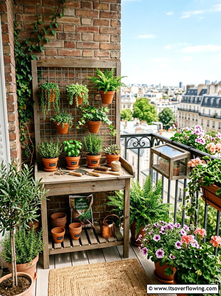 Small Potting Bench - 25 upcycled garden ideas with potting benches