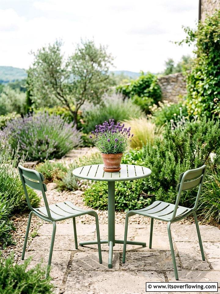 Small Round Metal Table - 25 small garden ideas with compact furniture