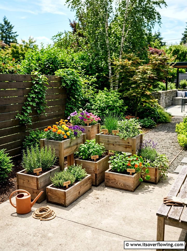 Small Space Wooden Container Garden - 25 creative garden ideas with reclaimed wood beds