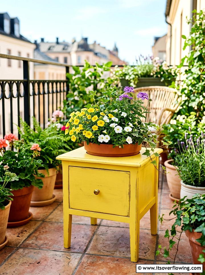 Small Table Planter - 25 backyard ideas with old furniture