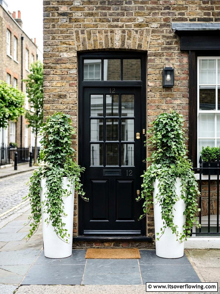 Small Urban Entryway - 25 front porch ideas with matching planters