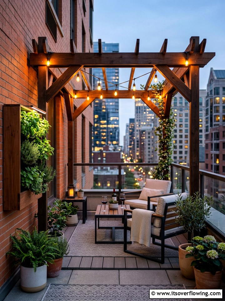 Small Urban Patio Pergola Lighting - 25 backyard decorating ideas with pergola string lights