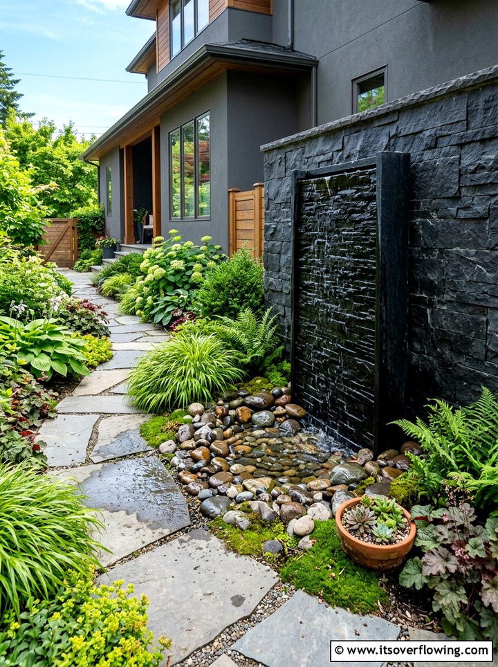 Small Water Feature - 25 creative garden ideas for side yards