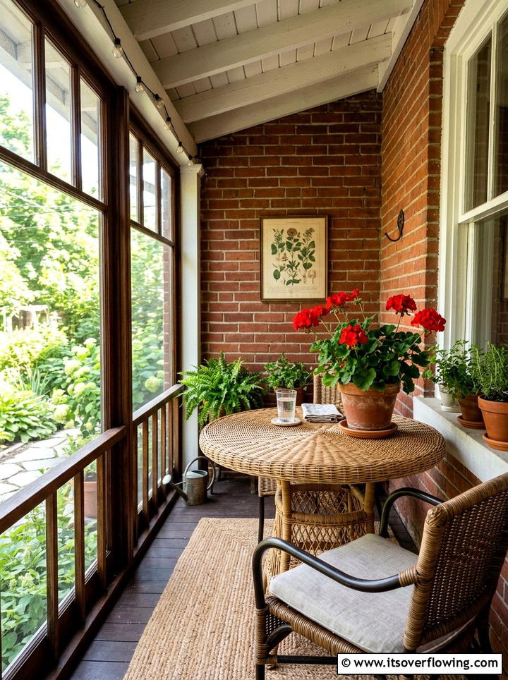 Small Wicker Cafe Table - 25 front porch ideas with wicker furniture