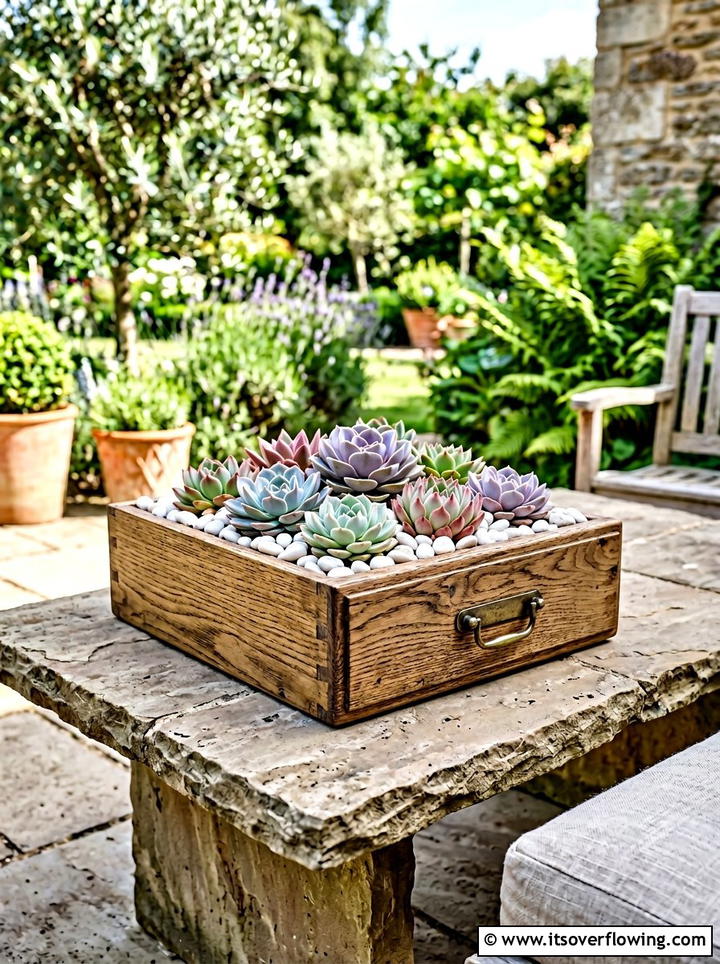 Small Wooden Desk Drawer - 25 reusing old things ideas for garden planters