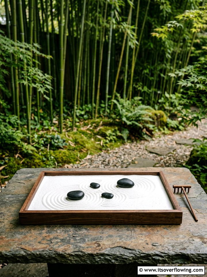 Small Zen Garden - 25 recycled garden ideas with pebbles