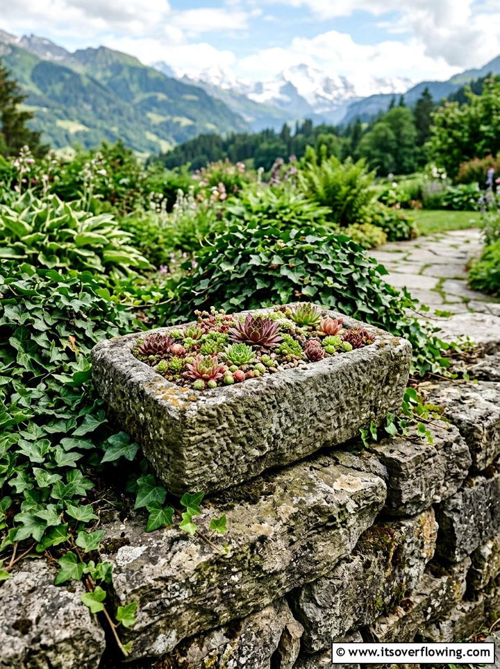 Small alpine trough - 25 garden ideas with hypertufa planters
