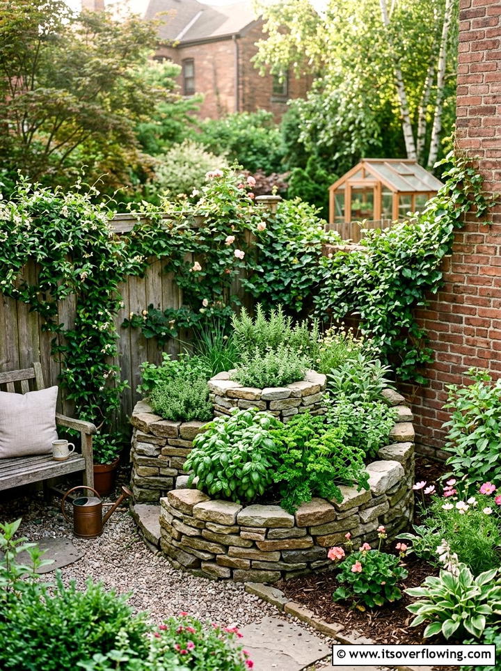 Small backyard herb spiral - 25 garden ideas with herb spirals