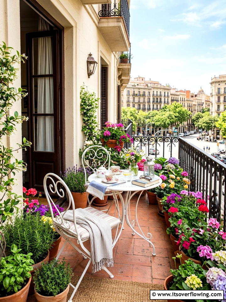 Small balcony bistro - 25 creative garden ideas with outdoor dining spaces