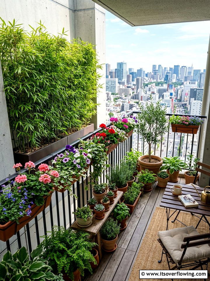 Small balcony pot garden - 25 garden design ideas with pot displays