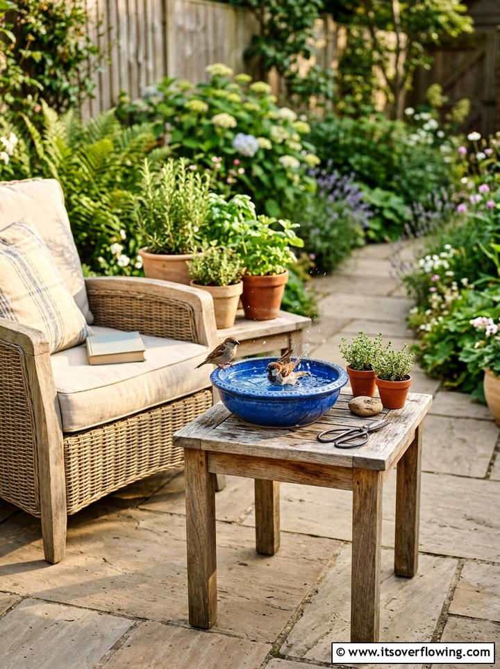 Small bird bath for patio - 25 garden decor ideas with bird baths