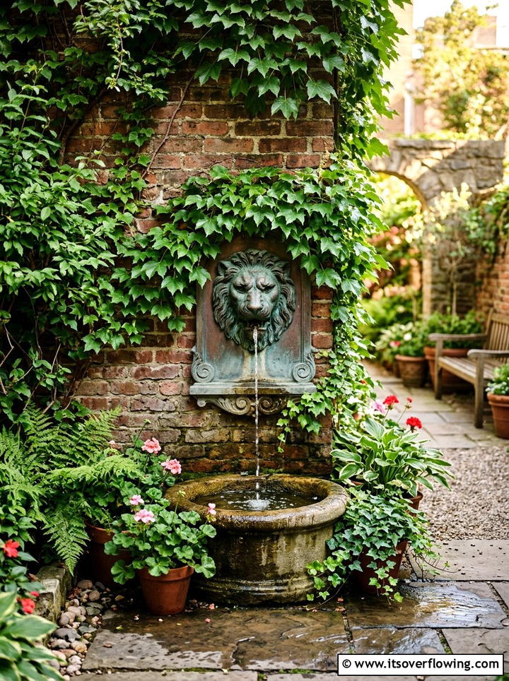 Small courtyard wall fountain - 25 garden ideas with fountain
