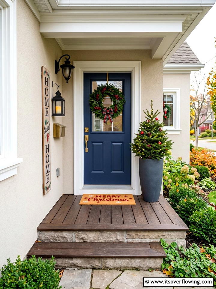 Small front porch layout - 25 front porch ideas with holiday doormat